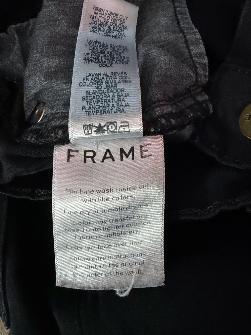 FRAME jeans Le Skinny de Jeanne size 26 Film Noir Black Stretch Skinny Made USA - Picture 9 of 10